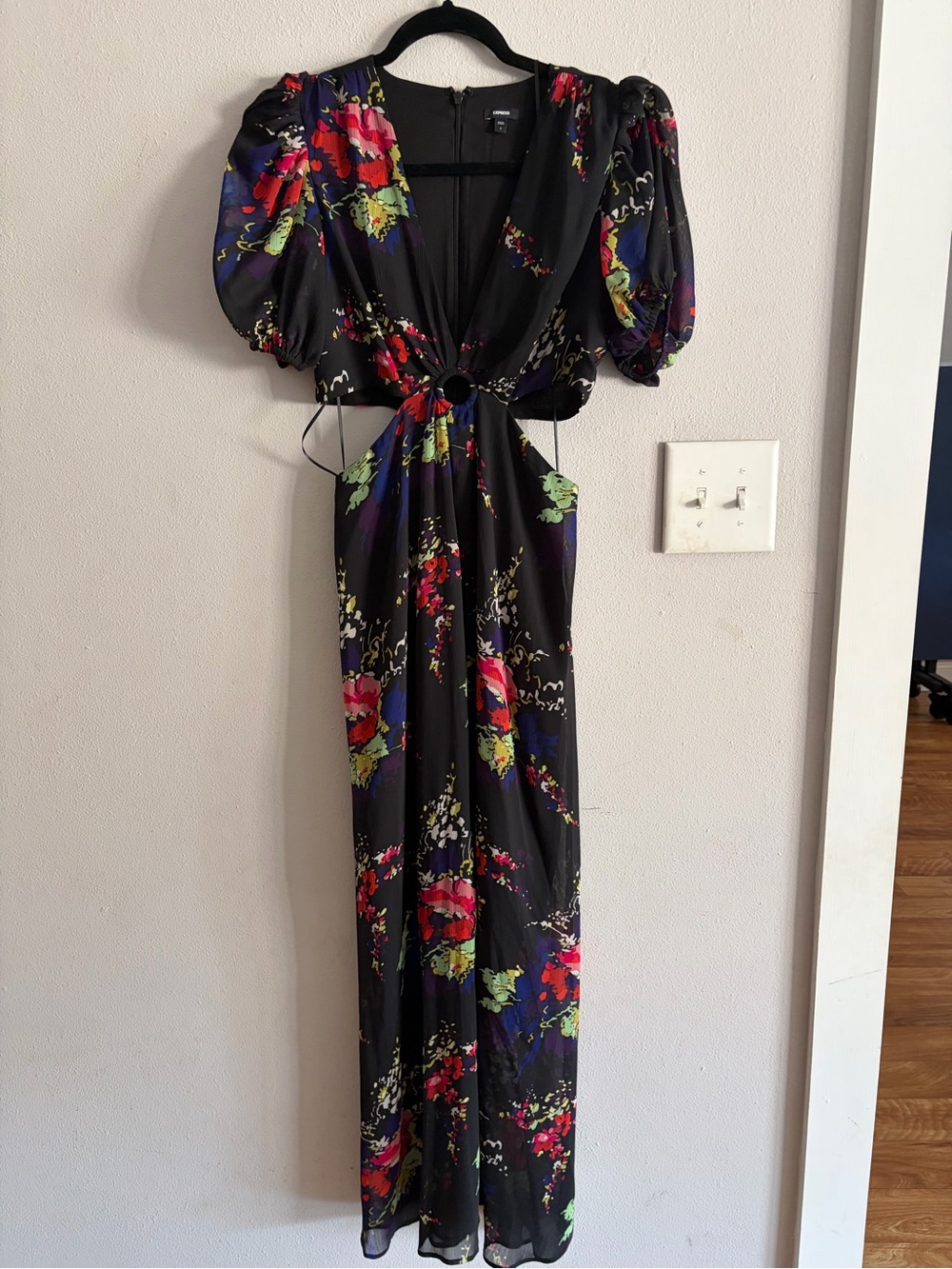 Express Black floral cutout Dress!